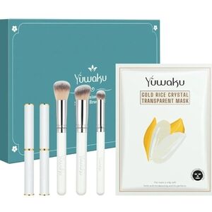 Yuwaku 8 Piece Makeup Brush Set Includes 3 Brushes, 3 Mask & 2 Matte Lipsticks